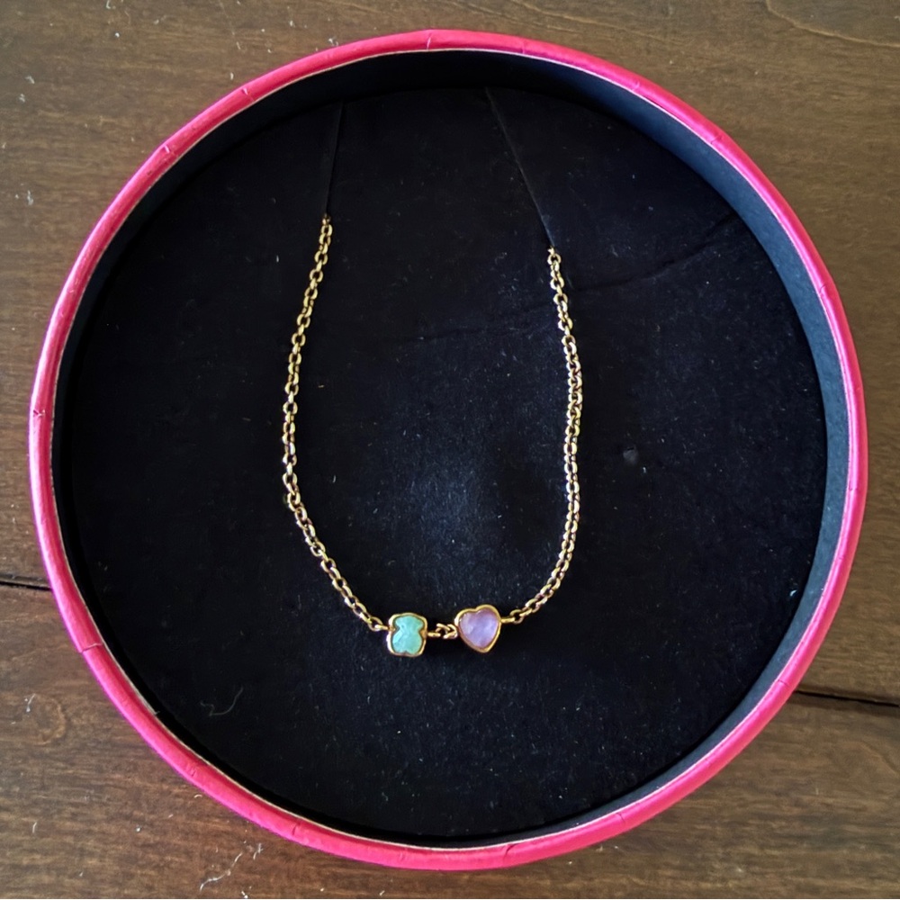 TOUS Glory necklace in silver vermeil with amazonite and amethyst. - Picture 4 of 8